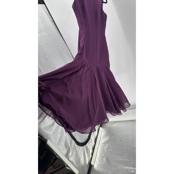 JJ’s House A-Line V-neck Tea-Length Chiffon Mother of the Bride Dress  sz 4 - Picture 6 of 10